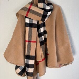 Burberry Tan and Black Checkered Cape